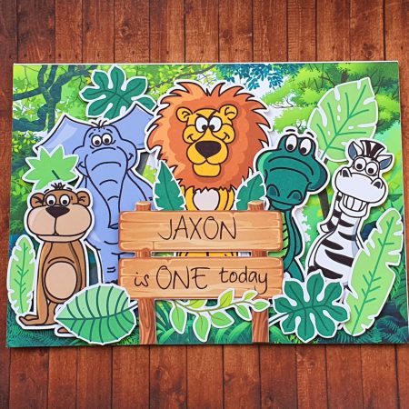 Handcrafted Jungle Themed Birthday Card