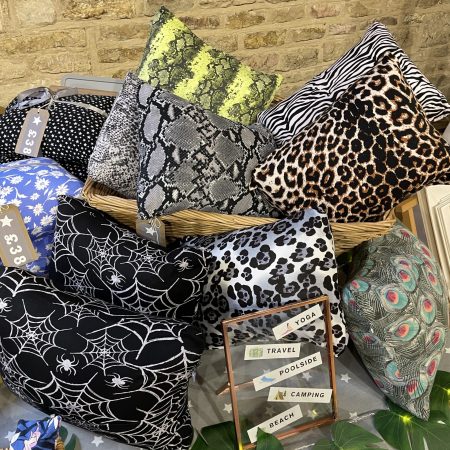 Mini pillow with removable cover ("White Snake")