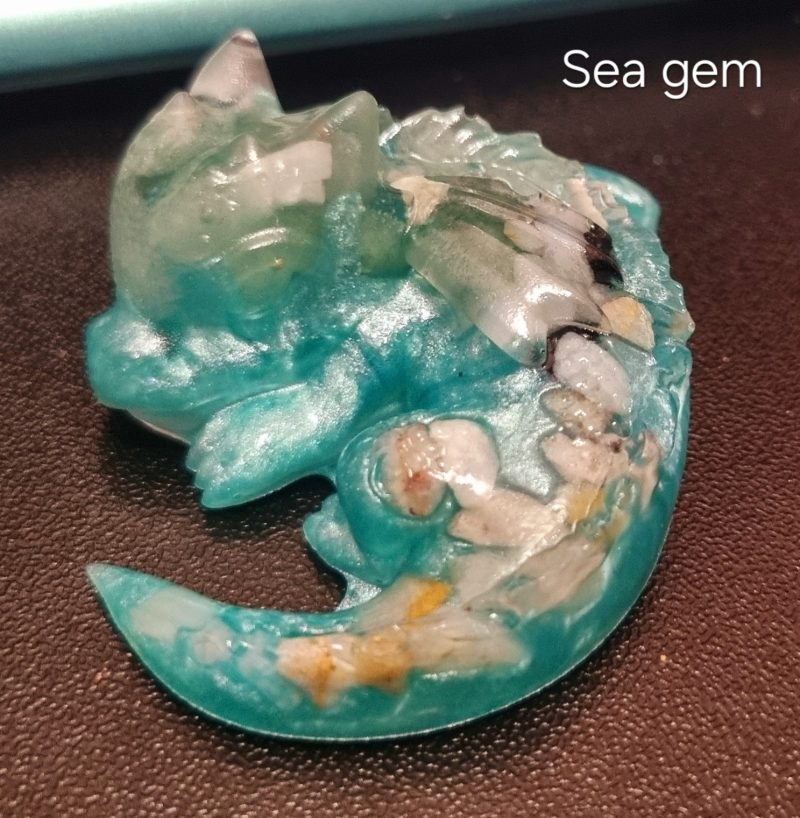 Resin sleeping dragons crystal gem hatchlings called Lola