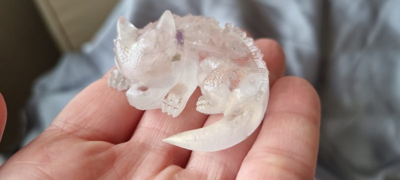 Resin sleeping dragons crystal gem hatchlings called Lola
