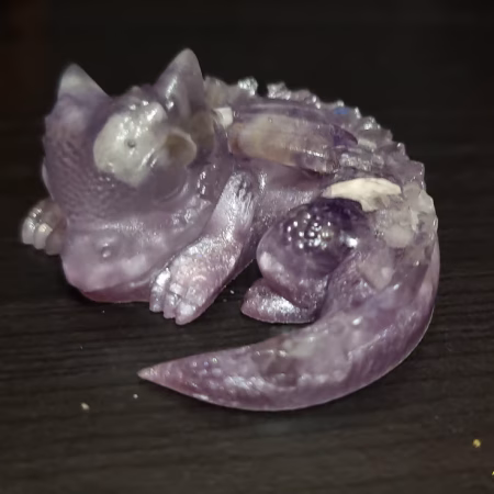 Resin sleeping dragons crystal gem hatchlings called Lola