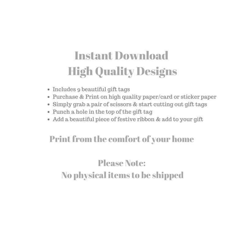Instant Digital Download - Christmas Gift Tags Option 5