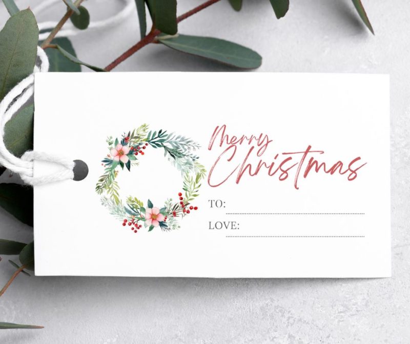 Digital Download - A4 sheet of 10 Festive Stickers / Gift Tags