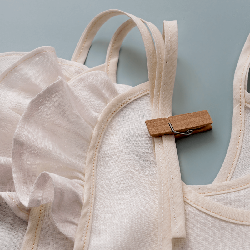 Linen baby bib and handkerchief | Baby Gift for Special Occasions – UK Handmade