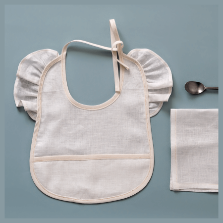 Linen baby bib and handkerchief | Baby Gift for Special Occasions – UK Handmade