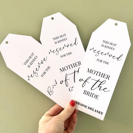 Reserved Seat Wedding Tags