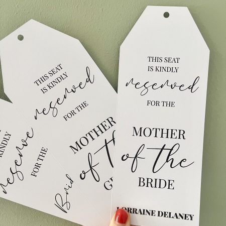 Reserved Seat Wedding Tags