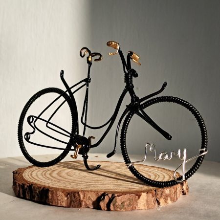 Ladies personalised bicycle sculpture, Gift for cyclists