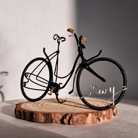 Ladies personalised bicycle sculpture, Gift for cyclists