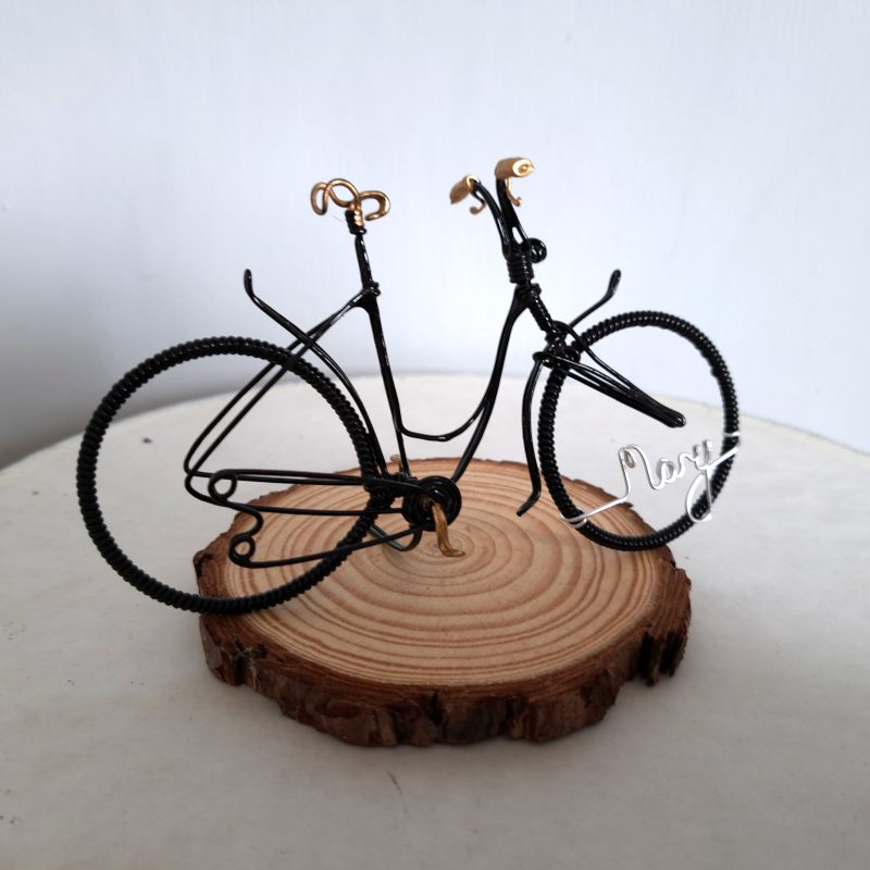 Ladies personalised bicycle sculpture, Gift for cyclists