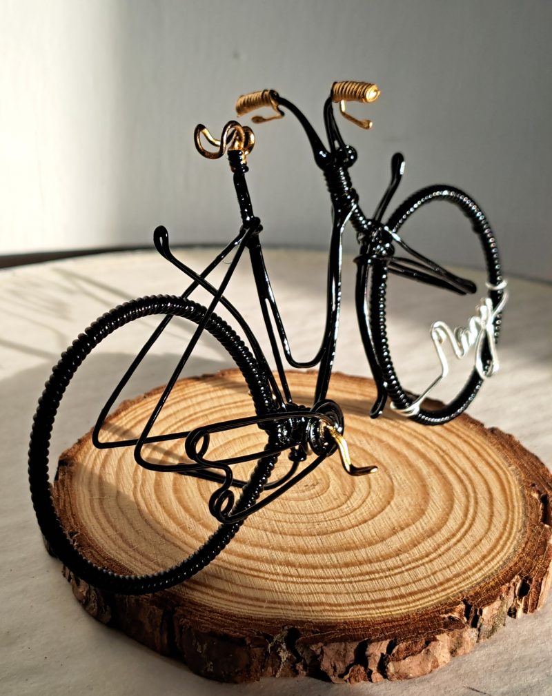 Ladies personalised bicycle sculpture, Gift for cyclists