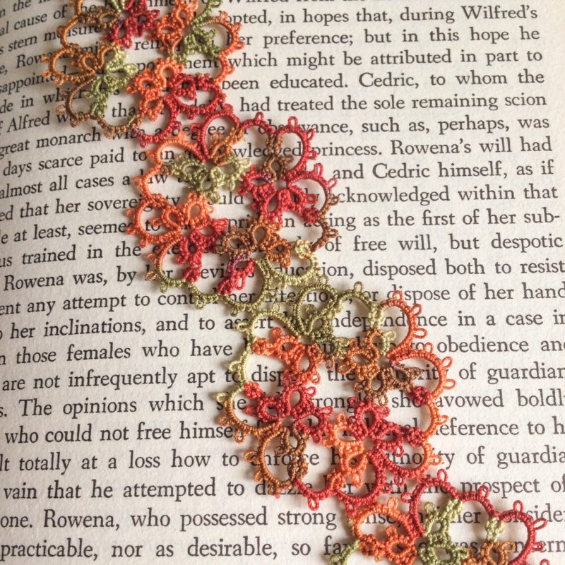 Autumn Lace Bookmark in Tatting