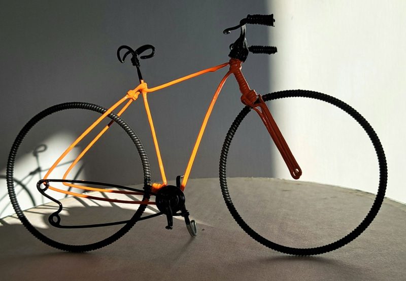 Gifts for cyclists, Personalised wire bicycle sculpture.