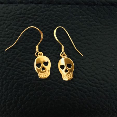 Sterling silver candy skull earrings