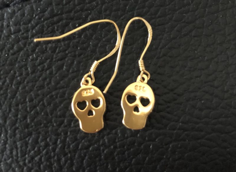 Sterling silver candy skull earrings