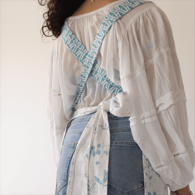 Long Cross Back apron, Cotton-Linen Pinafore, Vintage apron, Cooking Apron, Photo session