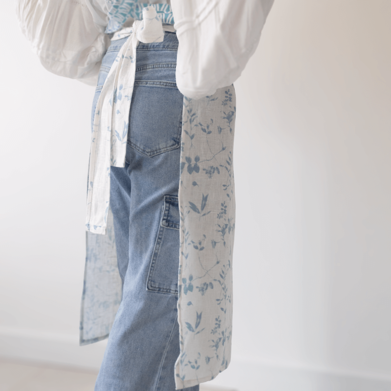 Long Cross Back apron, Cotton-Linen Pinafore, Vintage apron, Cooking Apron, Photo session