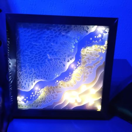Footprints in the Sand, 3D Art, Night Light, Light Box, Shadow Box