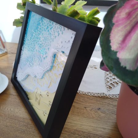 Footprints in the Sand, 3D Art, Night Light, Light Box, Shadow Box