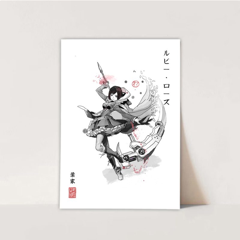RWBY Fanart Prints | Fanart Posters | Sumi-e Japanese Ink brush | office living room bed gift