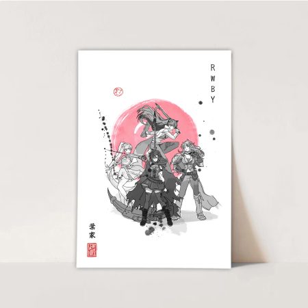 RWBY Fanart Prints | Fanart Posters | Sumi-e Japanese Ink brush | office living room bed gift