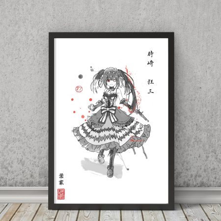 Kurumi Tokisaki (Date a Live) | Fanart Posters | Sumi-e Japanese Ink brush | living room bed gift