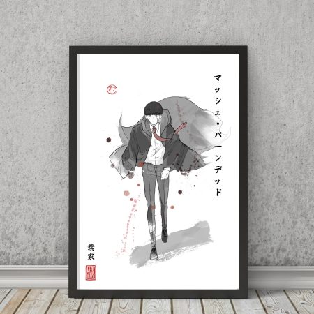 Mashle: Magic and Muscles Print | Fanart Posters | Sumi-e Japanese Ink brush | living room bed gift