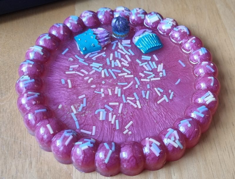 Handmade resin bubble coaster (circle), galactic, flowers, doughnuts, mosaic and more