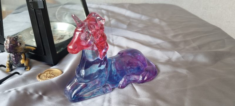 Resting resin unicorn ornament paperweight statue in various colours