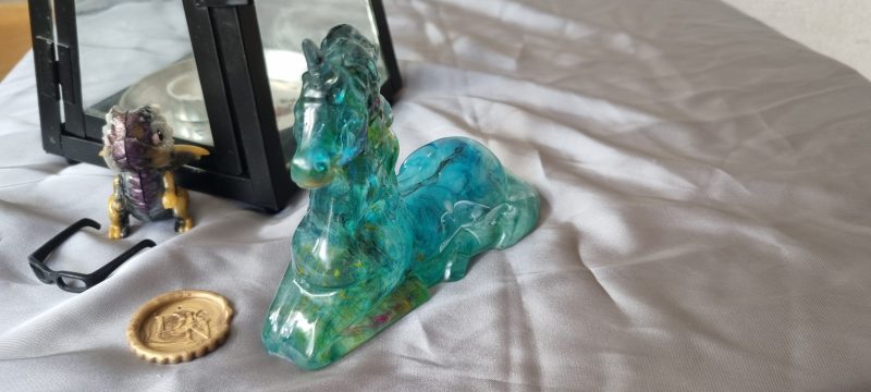 Resting resin unicorn ornament paperweight statue in various colours