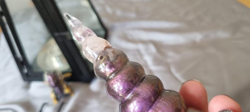 Resin unicorn horn ornament paperweight in various colours