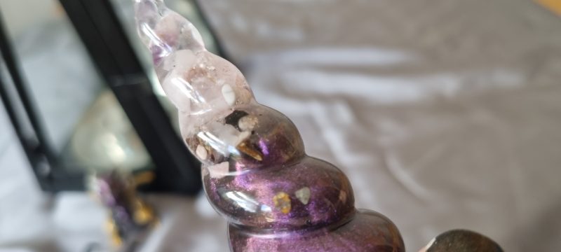 Resin unicorn horn ornament paperweight in various colours