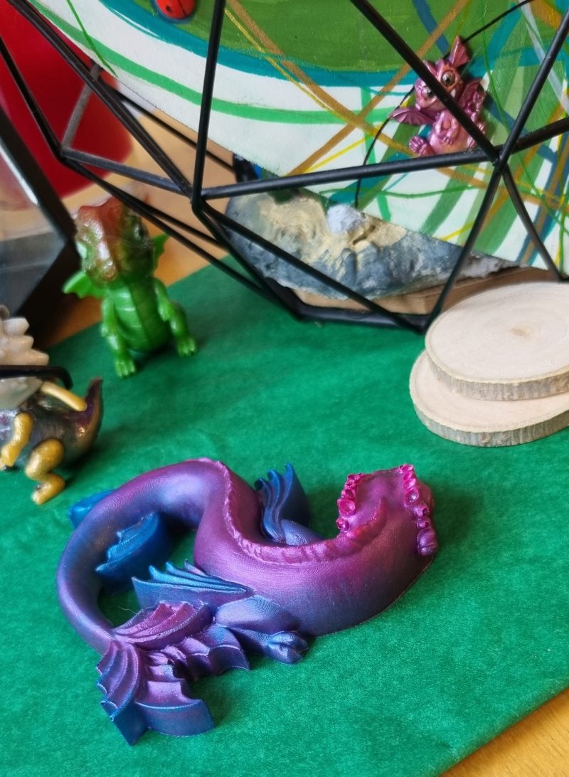 Resin hand painted serpent dragon ornament 'Sephona'