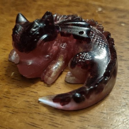 Resin sleeping dragons crystal gem hatchlings called Lola