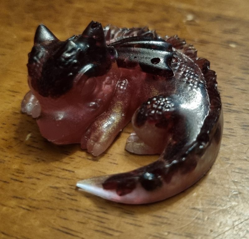 Resin sleeping dragons crystal gem hatchlings called Lola