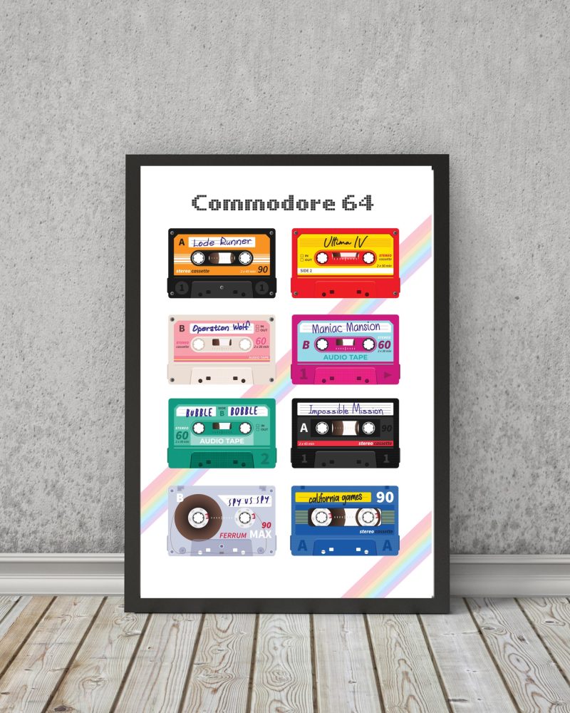 RETRO GAMING art print | poster ZX Spectrum| Atari | C64 commodore | personalisation | 80s 90s gift