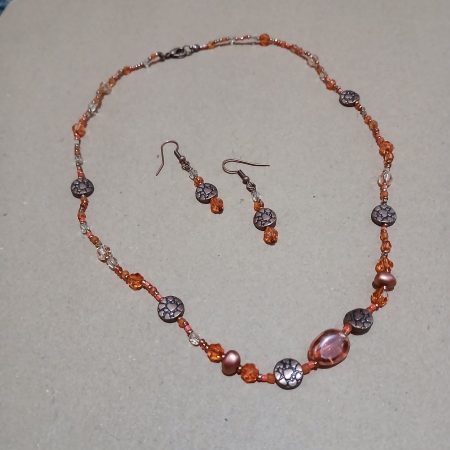 Hand beaded jewellery set