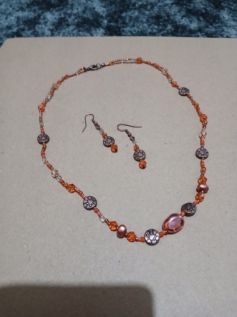 Hand beaded jewellery set