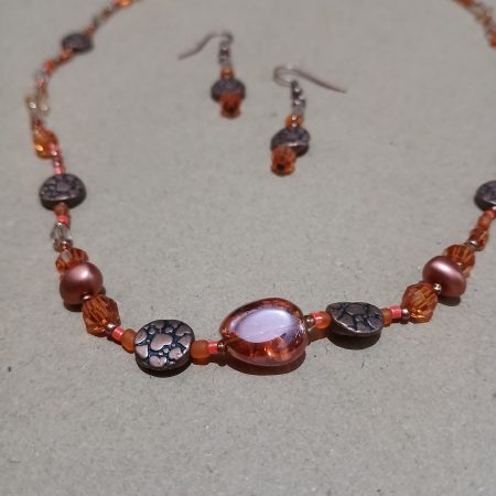 Hand beaded jewellery set