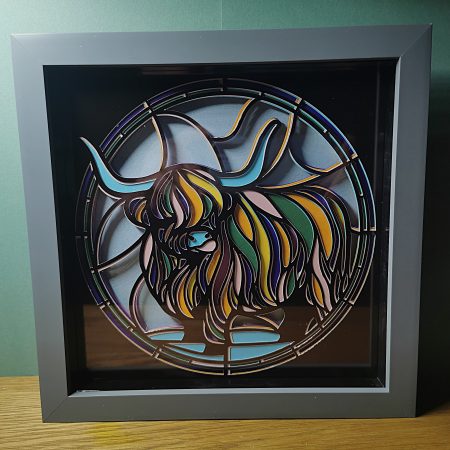 Premium Highland Cow Night Light, 3D Art, Light Box ,Shadow Box