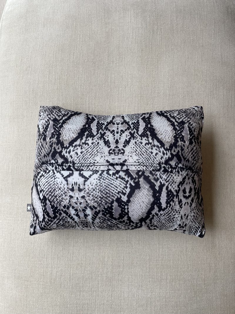 Mini pillow with removable cover ("White Snake")
