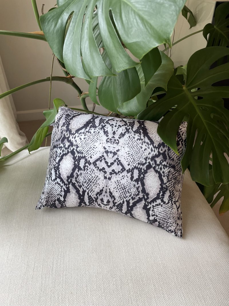 Mini pillow with removable cover ("White Snake")