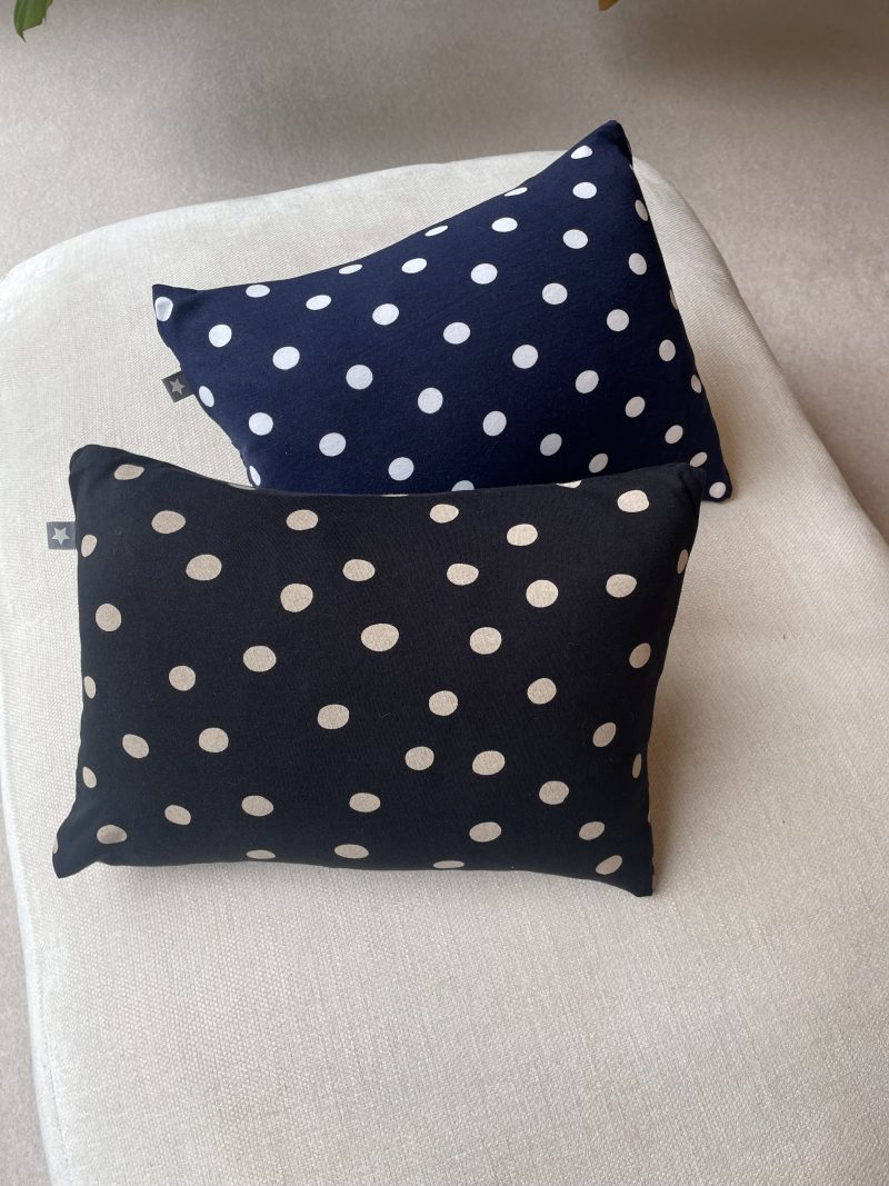 Mini pillow with removable cover ("Dotty Navy")