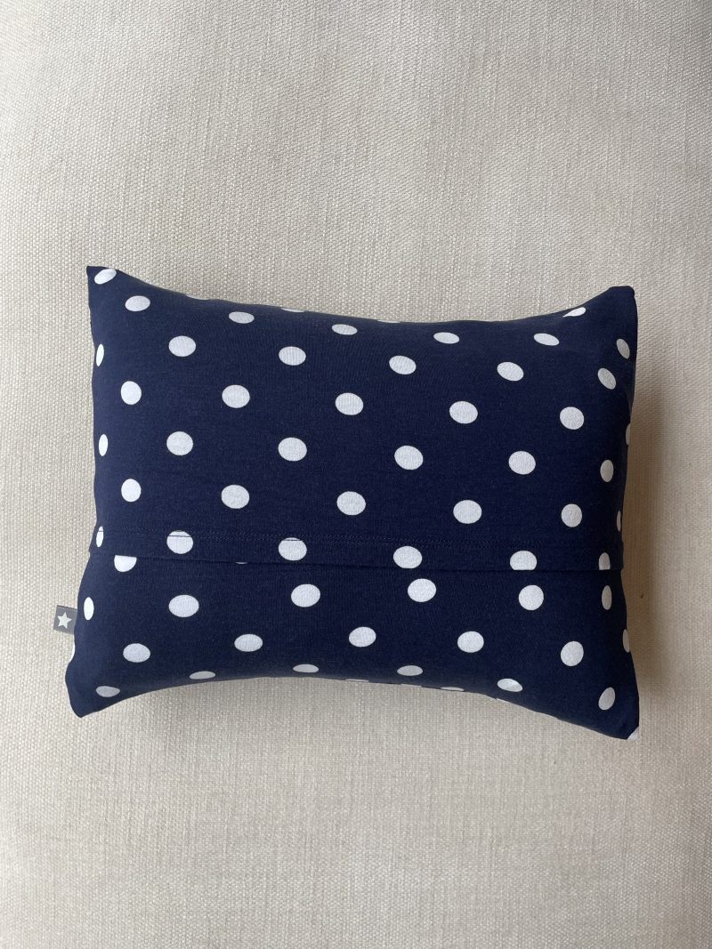 Mini pillow with removable cover ("Dotty Navy")