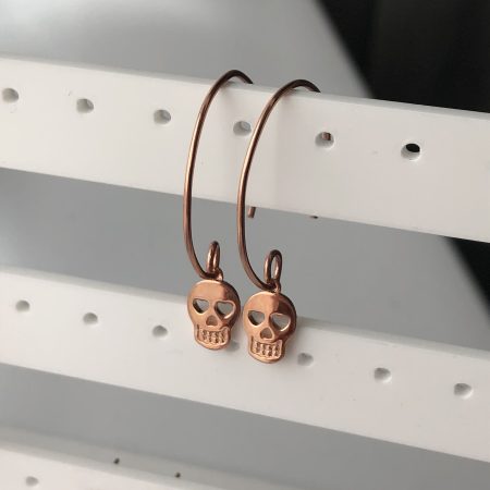 Candy skull hoop earrings