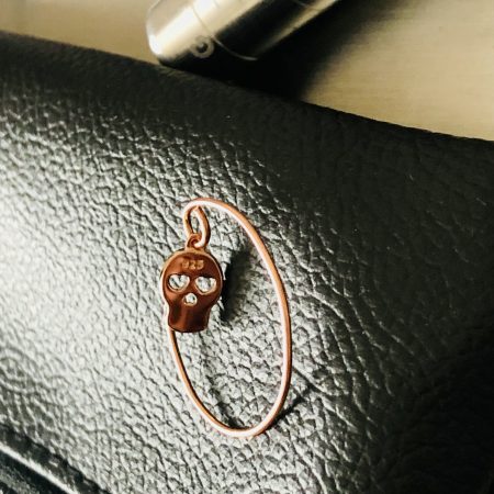 Candy skull hoop earrings