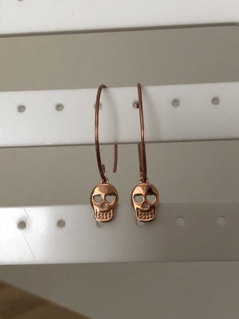 Candy skull hoop earrings