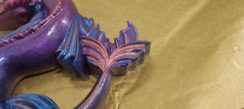 Resin hand painted serpent dragon ornament 'Sephona'