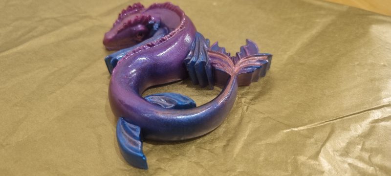Resin hand painted serpent dragon ornament 'Sephona'