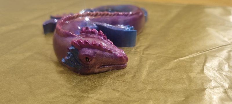 Resin hand painted serpent dragon ornament 'Sephona'